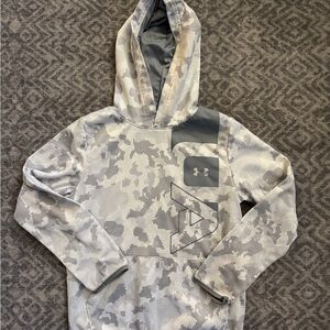 Under Armour Gray and White ColdGear Hoodie